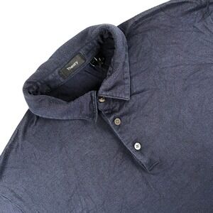 Theory Polo Shirt Mens XL Navy Blue Short Sleeve‎ Collared Pullover Lightweight